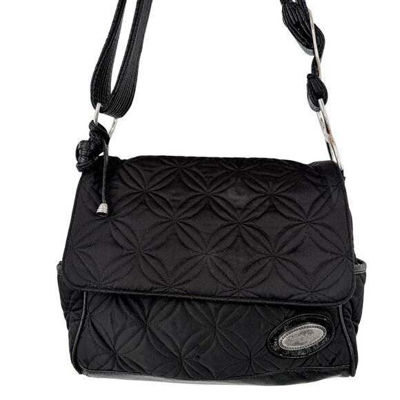 Donna Sharp Handbags - DONNA SHARP BLACK QUILTED CROSSBODY BAG LEOPARD INTERIOR ADJUSTIBLE STRAP
